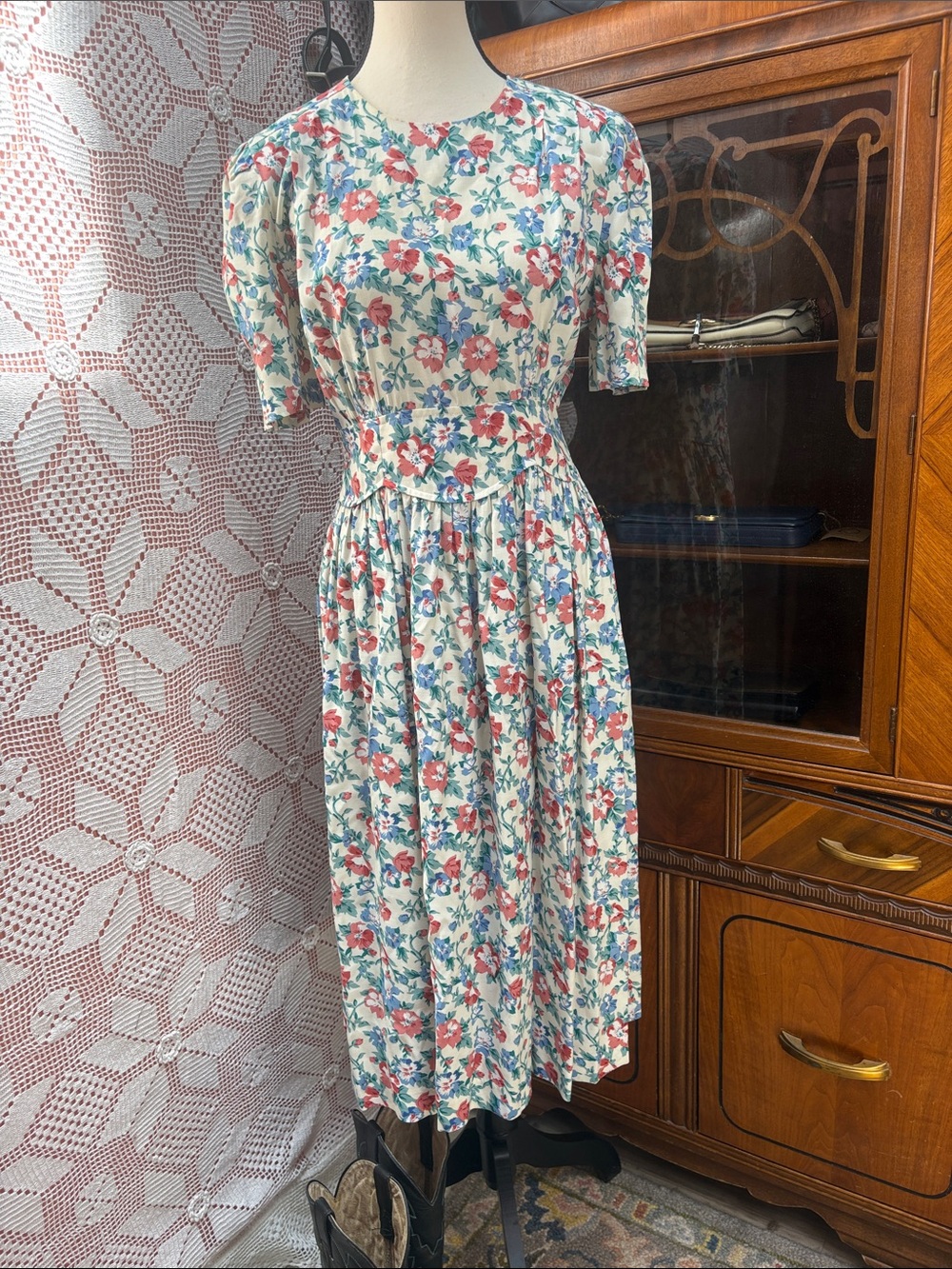 Vintage Karin Stevens Floral Midi Dress - Picture 3 of 14